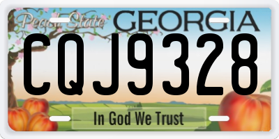GA license plate CQJ9328