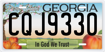 GA license plate CQJ9330