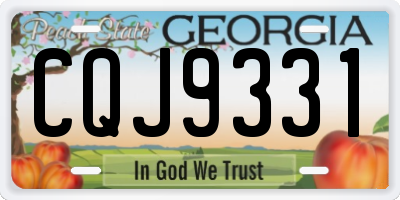 GA license plate CQJ9331