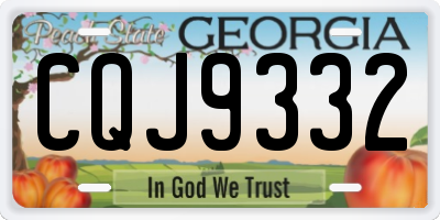 GA license plate CQJ9332