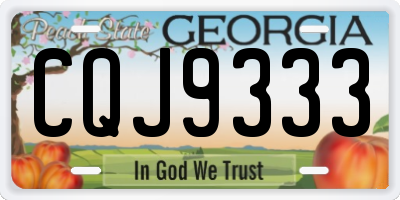 GA license plate CQJ9333