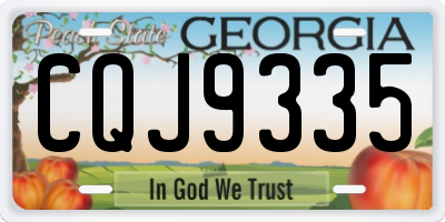 GA license plate CQJ9335