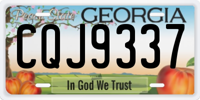 GA license plate CQJ9337