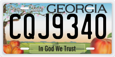 GA license plate CQJ9340