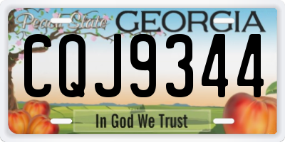 GA license plate CQJ9344