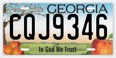 GA license plate CQJ9346