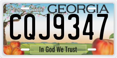 GA license plate CQJ9347
