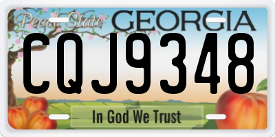 GA license plate CQJ9348
