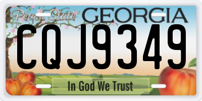 GA license plate CQJ9349