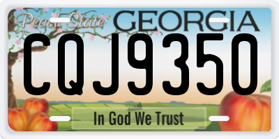GA license plate CQJ9350