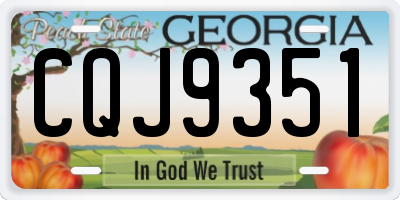 GA license plate CQJ9351