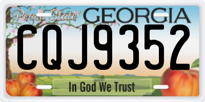 GA license plate CQJ9352
