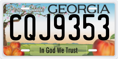 GA license plate CQJ9353