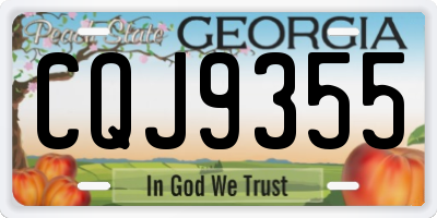 GA license plate CQJ9355