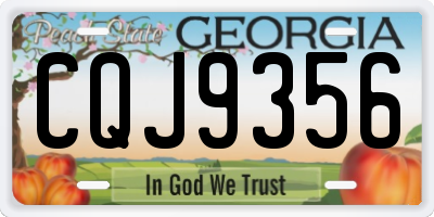 GA license plate CQJ9356