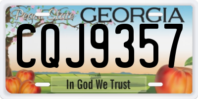 GA license plate CQJ9357