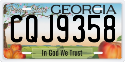 GA license plate CQJ9358