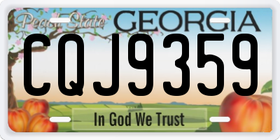 GA license plate CQJ9359