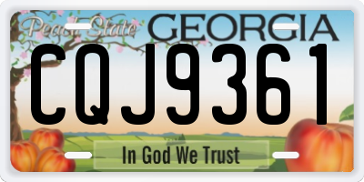 GA license plate CQJ9361