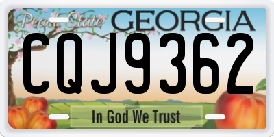 GA license plate CQJ9362
