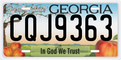 GA license plate CQJ9363