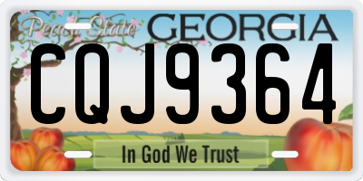 GA license plate CQJ9364
