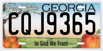 GA license plate CQJ9365