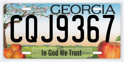 GA license plate CQJ9367