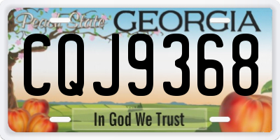 GA license plate CQJ9368