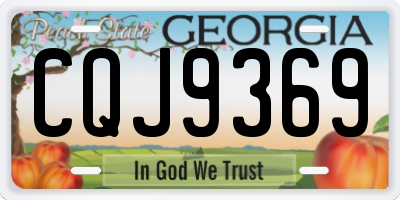 GA license plate CQJ9369