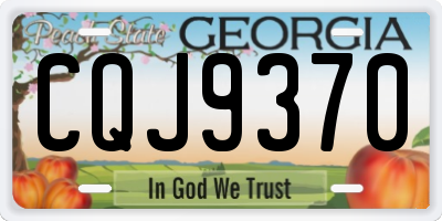 GA license plate CQJ9370