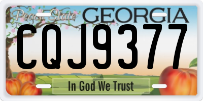 GA license plate CQJ9377