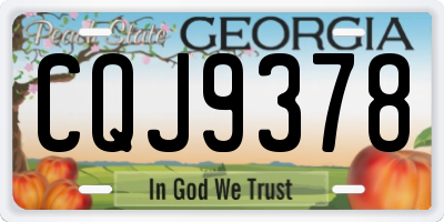 GA license plate CQJ9378