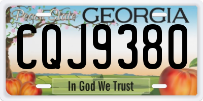 GA license plate CQJ9380