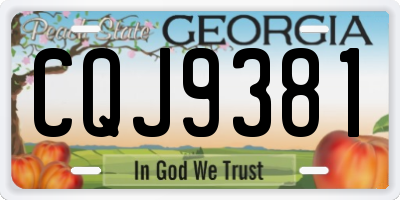 GA license plate CQJ9381