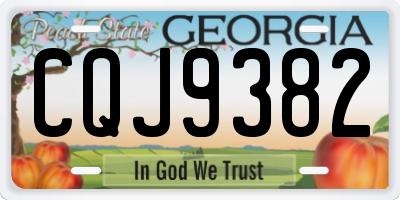 GA license plate CQJ9382