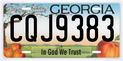 GA license plate CQJ9383