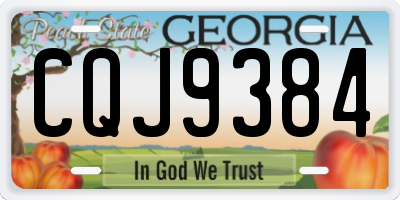 GA license plate CQJ9384