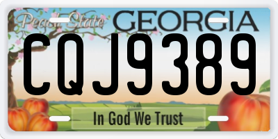 GA license plate CQJ9389