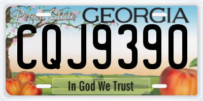 GA license plate CQJ9390
