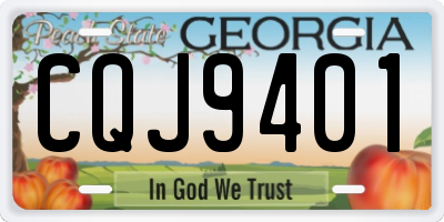 GA license plate CQJ9401