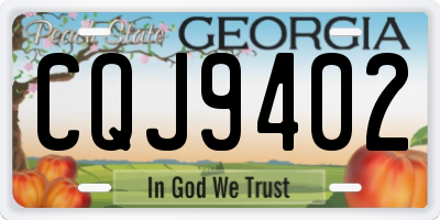 GA license plate CQJ9402