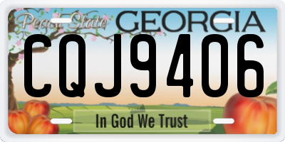GA license plate CQJ9406