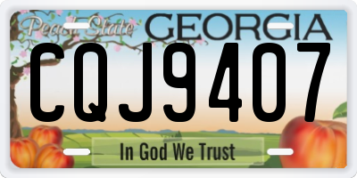 GA license plate CQJ9407