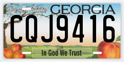 GA license plate CQJ9416