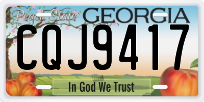 GA license plate CQJ9417