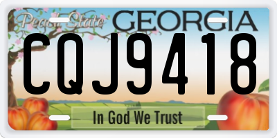 GA license plate CQJ9418