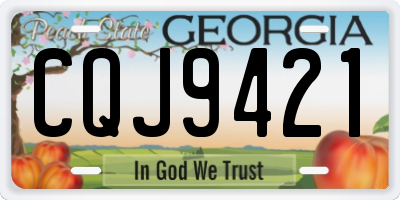 GA license plate CQJ9421