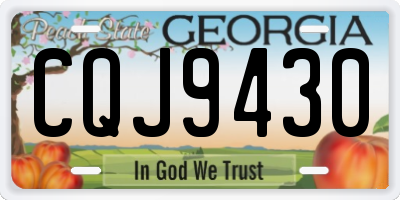 GA license plate CQJ9430