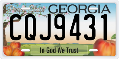 GA license plate CQJ9431